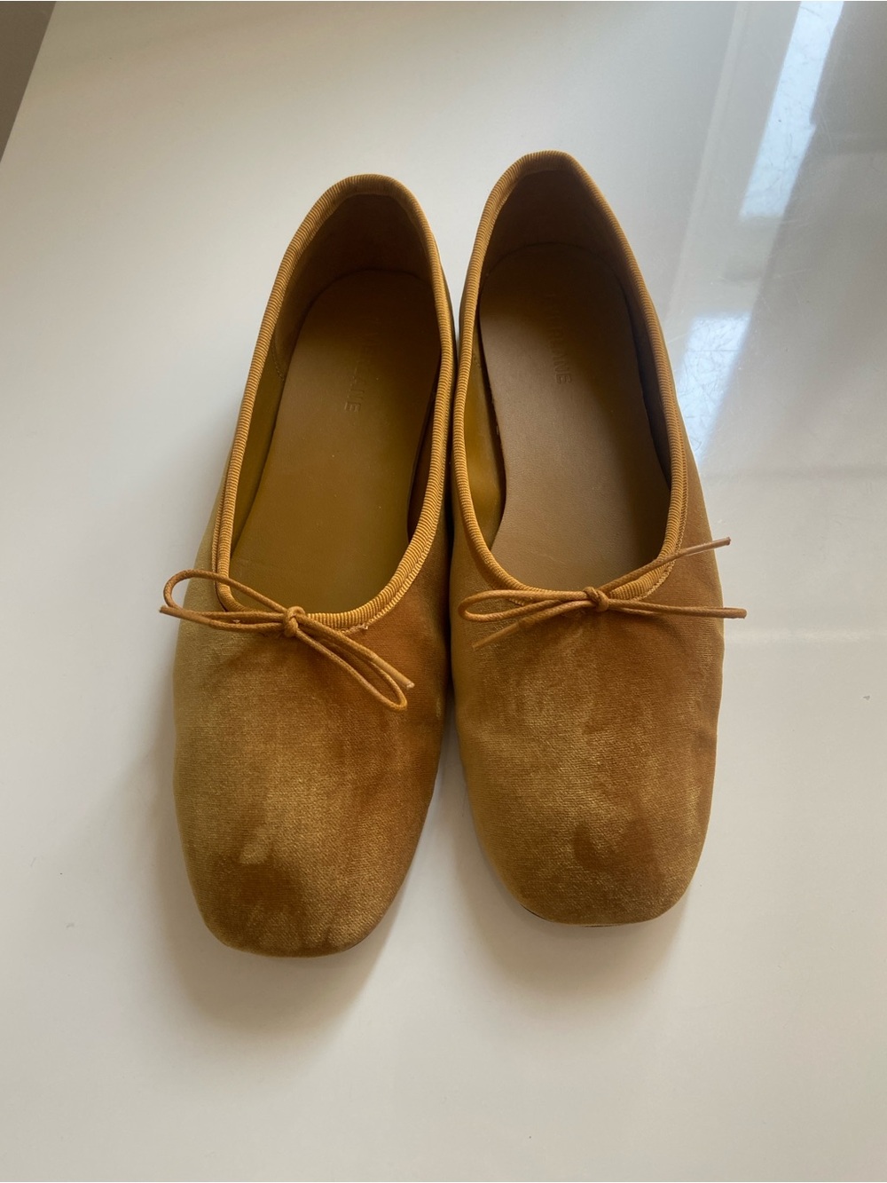 Everlane The Day Ballet Flat in Golden Sun Velvet size 9
